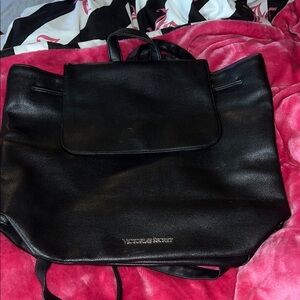 Victoria's Secret Black Leather Backpack